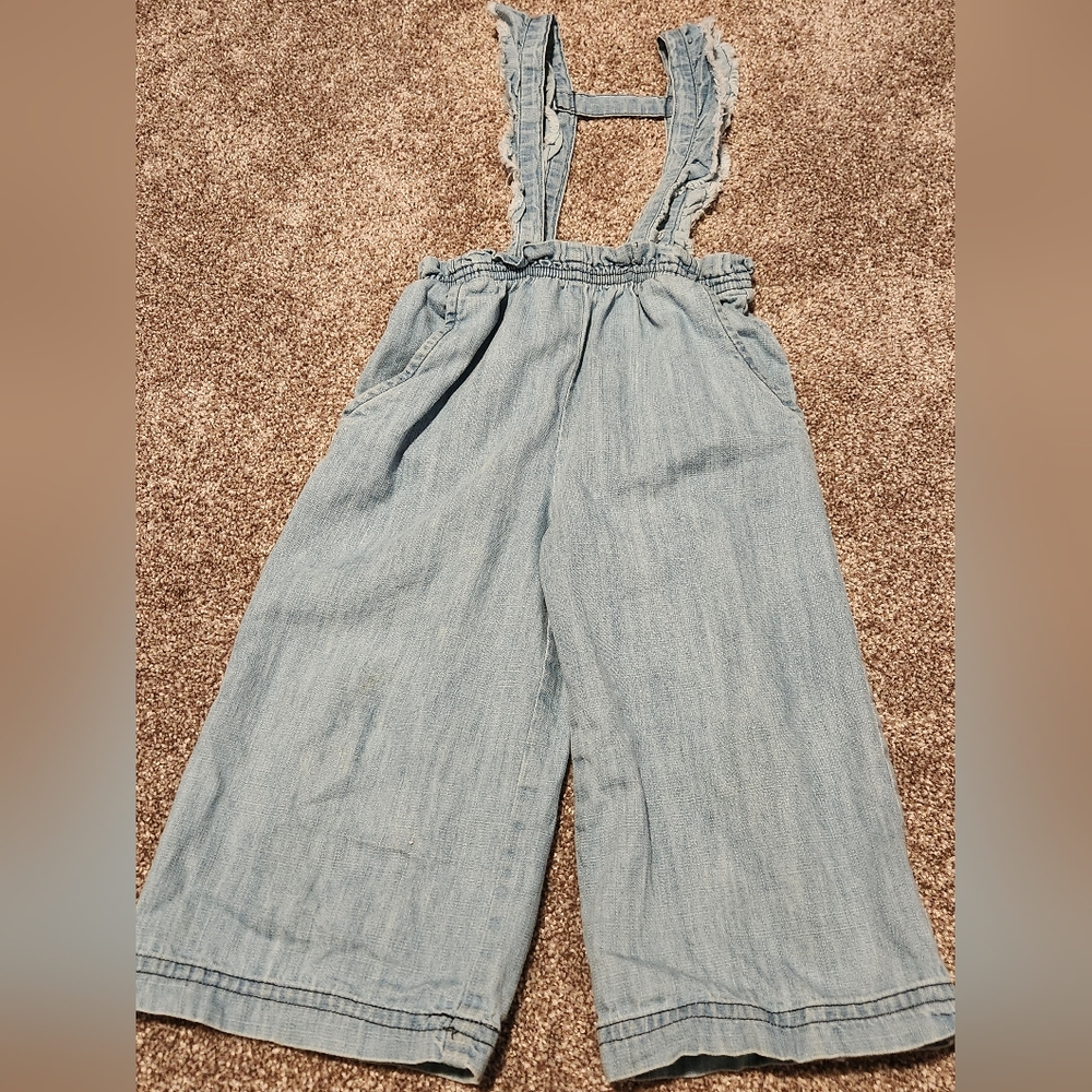 Ruffle Butts Chambray Overalls - size 2t